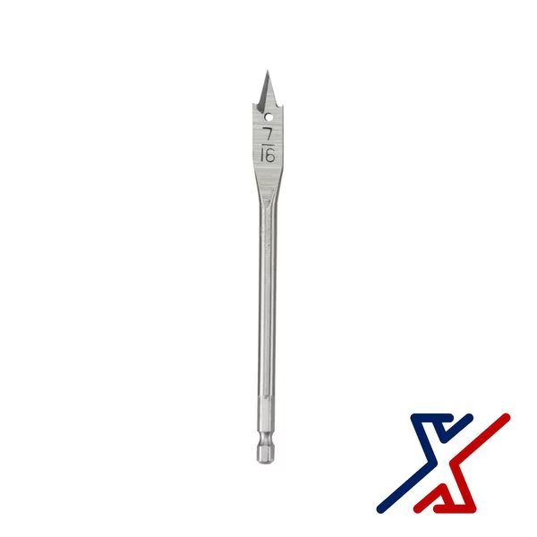 7/16 in. x 6 in. Long Spade Bit / Paddle Bit / Wood Bit 8 Bits by X1 Tools, X1 Tools, Mfr#: X1E-CON-BIT-SPA-2044x8